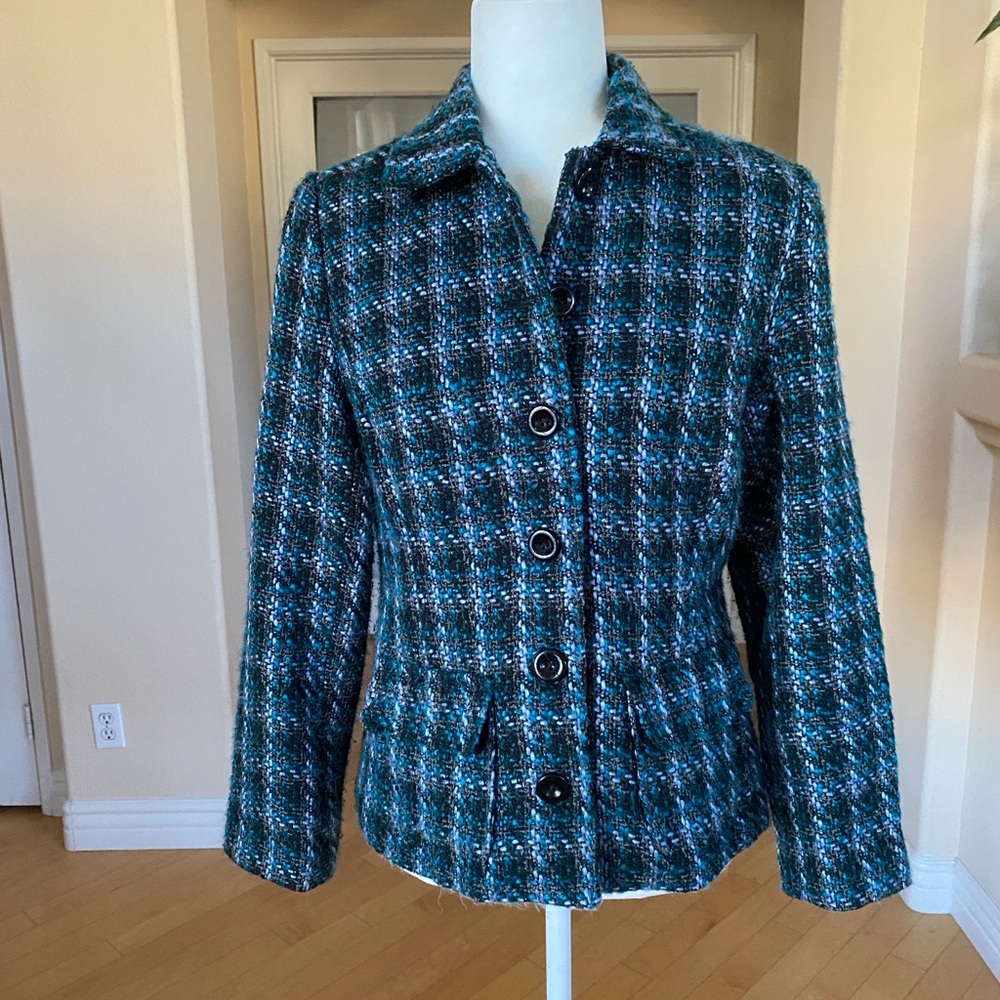 Croft & Barrow Teal Plaid Blazer